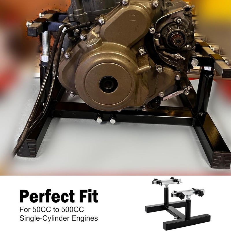 DEETI Heavy Duty Motorcycle Engine Stand, Adjustable Motorcycle Motor Stand for Car/Engine Repair, 1000 lb Capacity, Durable Steel Construction, Easy Assembly & 360° Rotation - Image 3